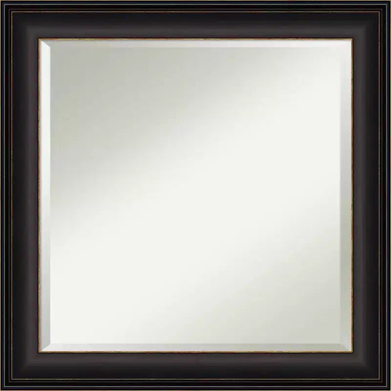 24" x 24" Trio Framed Wall Mirror Oil Rubbed Bronze - Amanti Art: Modern Square Beveled, No Assembly Required