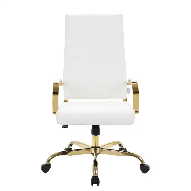 Fauteuil de bureau exécutif HomeStock, hauteur réglable de 38 po, siège en similicuir noir, avec roulettes