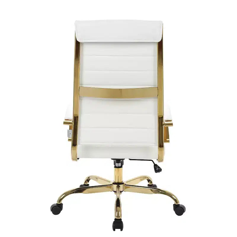 Fauteuil de bureau exécutif HomeStock, hauteur réglable de 38 po, siège en similicuir noir, avec roulettes