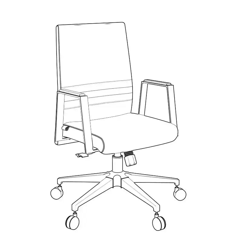 Chaise de bureau ergonomique HomeStock 45 po (114,3 cm) de hauteur réglable, assise en similicuir noir avec support lombaire ajustable