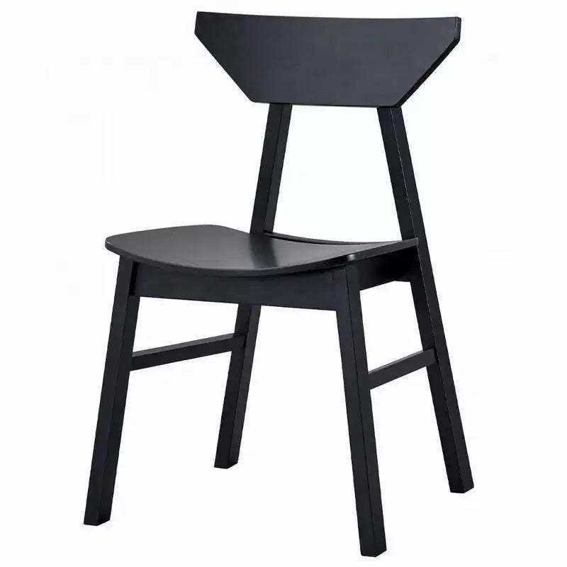 Lot de 4 chaises de salle à manger Royal Hampton, dossier bas incurvé, noir scandinave