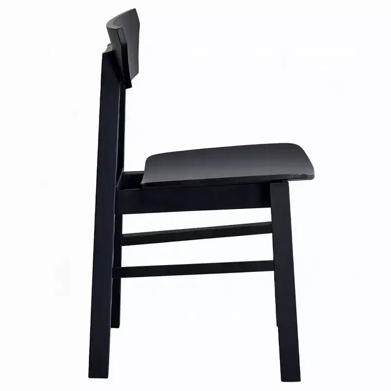 Lot de 4 chaises de salle à manger Royal Hampton, dossier bas incurvé, noir scandinave