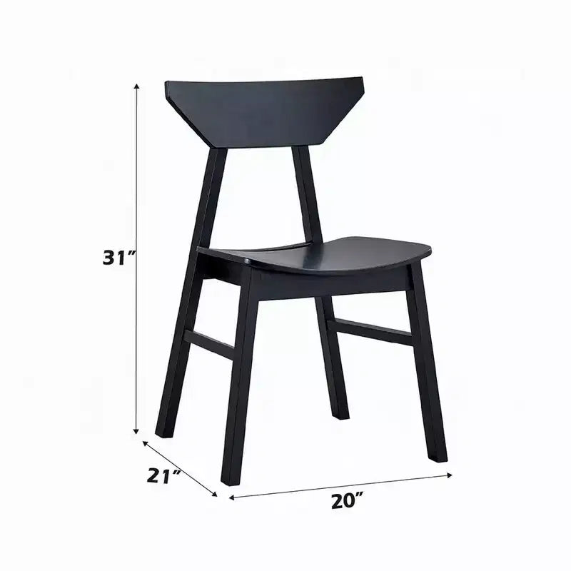 Lot de 4 chaises de salle à manger Royal Hampton, dossier bas incurvé, noir scandinave
