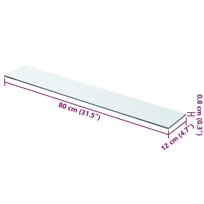 Panneau de verre Verre trempé transparent 31,5 x 4,7 po Surface en verre