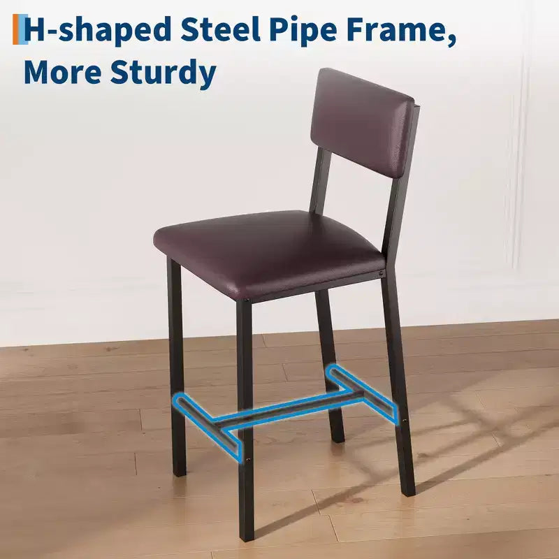 Ensemble de table à manger pour 4, ensemble de table de cuisine 5 pièces, repose-pieds, protection d'angle, table à hauteur de comptoir, 2 tabourets de bar rembourrés, pour la cuisine