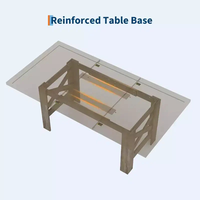 Longue table de cuisine en bois, table à manger pour 6 à 8 personnes, grande table de salle à manger de style ferme.