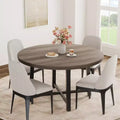 Round dining table, modern industrial-style kitchen table, sturdy metal base