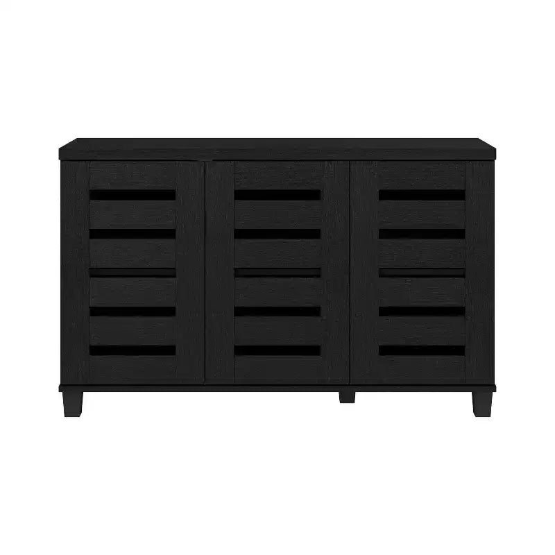Galano Meuble à Chaussures 3 Portes 16 Paires avec Étagères Réglables Chêne Noir 45.3 L 13 P 28 H