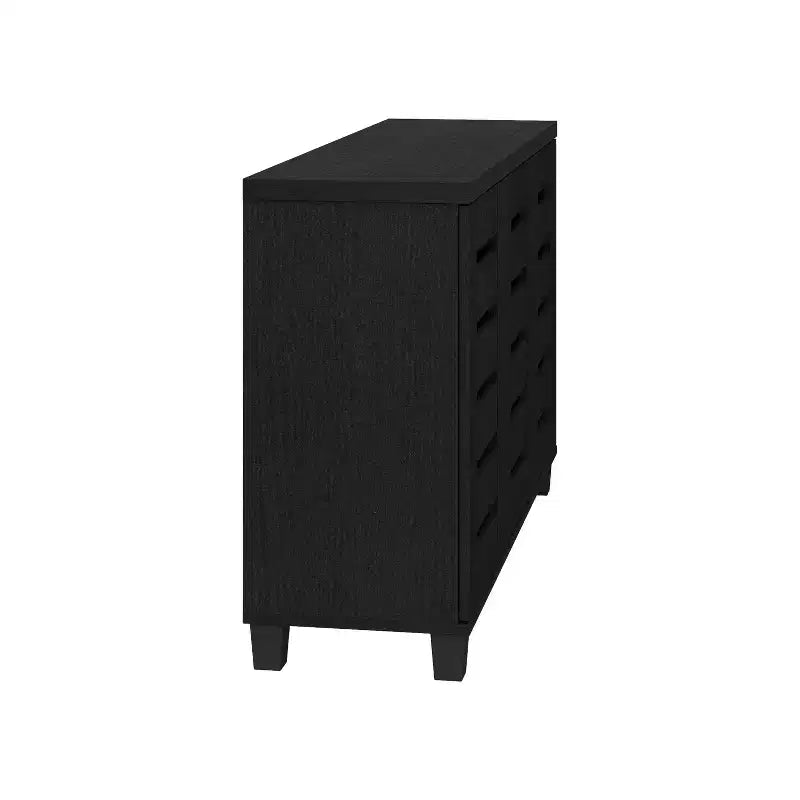 Galano Meuble à Chaussures 3 Portes 16 Paires avec Étagères Réglables Chêne Noir 45.3 L 13 P 28 H