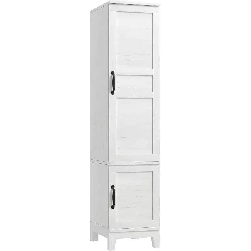 Armoire-penderie de 72 po avec 2 portes, armoire de rangement en bois avec tringle à vêtements, armoire étroite et haute avec 18 étagères réglables