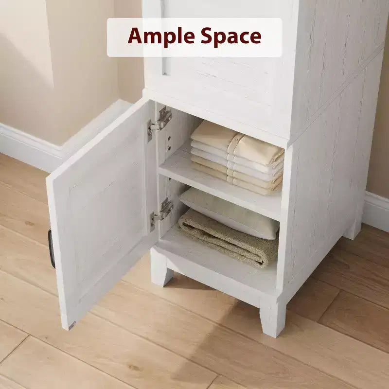 Armoire-penderie de 72 po avec 2 portes, armoire de rangement en bois avec tringle à vêtements, armoire étroite et haute avec 18 étagères réglables