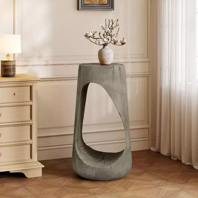 MAYEERTY 1 Table d'appoint moderne creuse en MGO, Table d'appoint artistique pour salon, chambre, patio extérieur