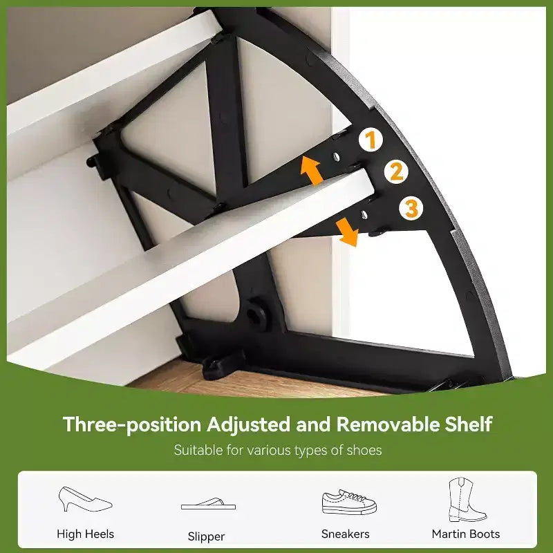 Meuble à chaussures en rotin pour entrée avec 4 portes, étagères réglables, peut contenir 20 paires, mobilier de rangement moderne, grande capacité de rangement