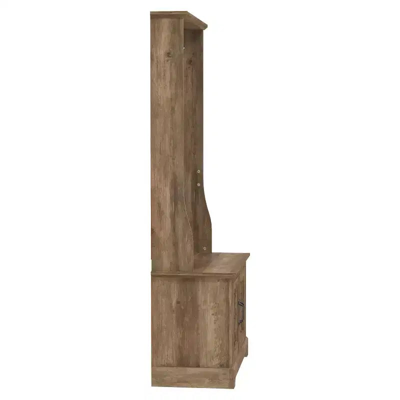 Meuble d'entrée GALANO avec banc et miroir de rangement en chêne noueux 31,3 L x 15,7 P x 68,3 H