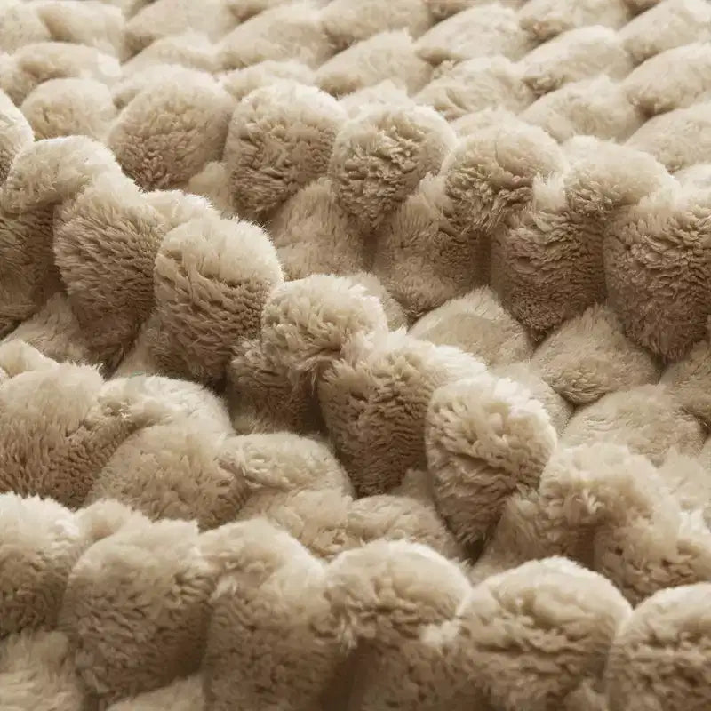 Canapé modulable en U 114 en flanelle, 3 places, pouf à boucle, aucun assemblage requis, camel clair