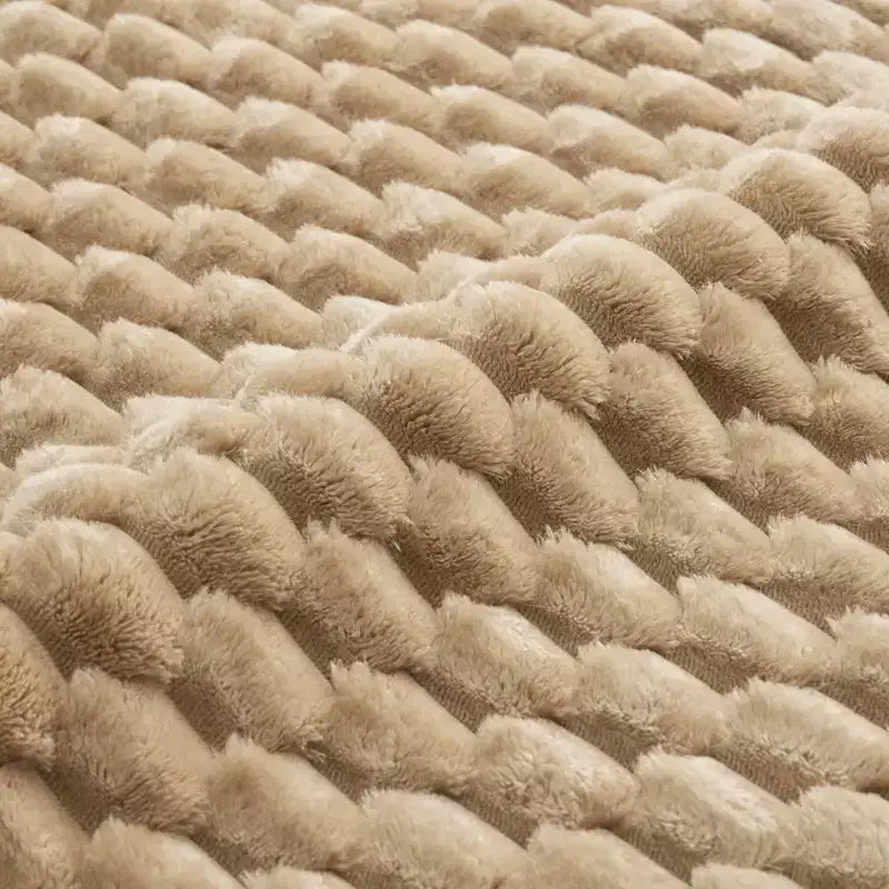 Canapé modulable en U 114 en flanelle, 3 places, pouf à boucle, aucun assemblage requis, camel clair