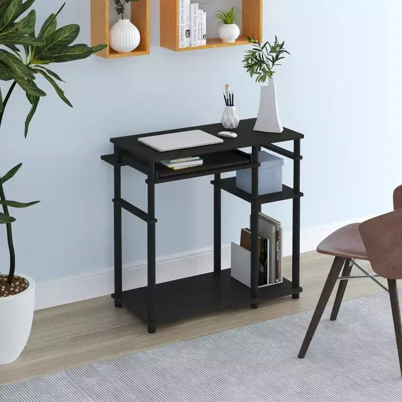 HOMLUX 31 Bureau d'ordinateur avec étagère de rangement, tiroir clavier coulissant et support pour multiprise