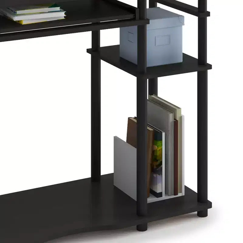HOMLUX 31 Bureau d'ordinateur avec étagère de rangement, tiroir clavier coulissant et support pour multiprise