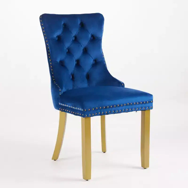 Lot de 2 chaises de salle à manger modernes du milieu du siècle, chaises de salle à manger rembourrées en velours, chaises de cuisine contemporaines sans accoudoirs avec pieds en bois-Panipeachy