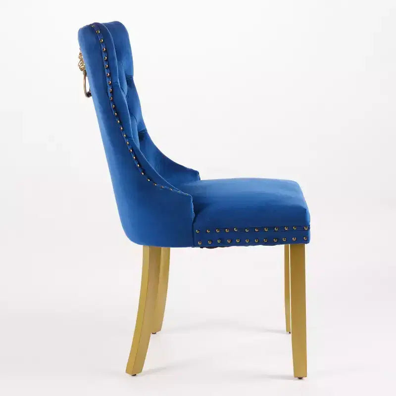 Lot de 2 chaises de salle à manger modernes du milieu du siècle, chaises de salle à manger rembourrées en velours, chaises de cuisine contemporaines sans accoudoirs avec pieds en bois-Panipeachy