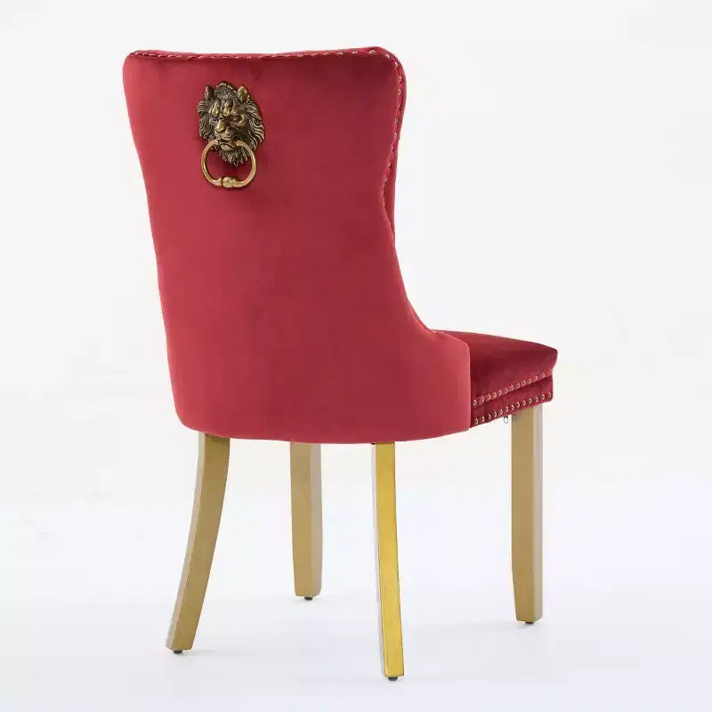 Lot de 2 chaises de salle à manger modernes du milieu du siècle, chaises de salle à manger rembourrées en velours, chaises de cuisine contemporaines sans accoudoirs avec pieds en bois-Panipeachy