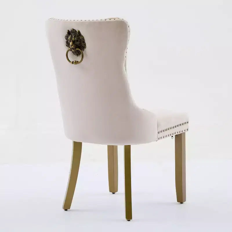 Lot de 2 chaises de salle à manger modernes du milieu du siècle, chaises de salle à manger rembourrées en velours, chaises de cuisine contemporaines sans accoudoirs avec pieds en bois-Panipeachy