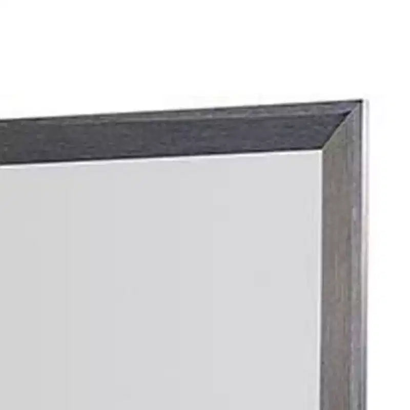 Miroir de commode Royal Hampton, bois d'hévéa massif noir patiné classique 42 pouces