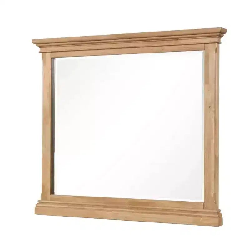 Miroir de commode Royal Hampton, verre biseauté, bois massif de chêne naturel marron, 38x44