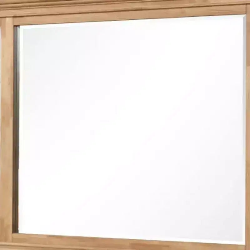 Miroir de commode Royal Hampton, verre biseauté, bois massif de chêne naturel marron, 38x44