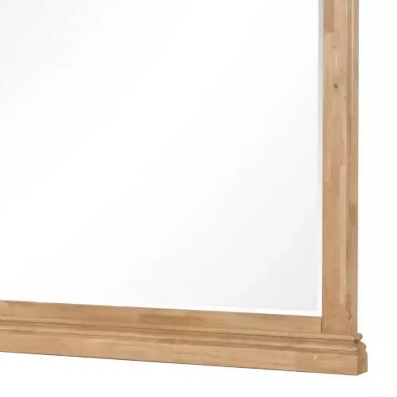 Miroir de commode Royal Hampton, verre biseauté, bois massif de chêne naturel marron, 38x44