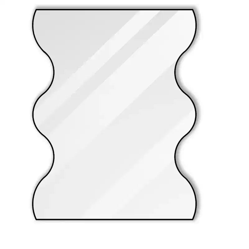 Miroir mural de salle de bain TUYOHW 30x35 pouces, miroir mural rectangulaire moderne avec 2 côtés ondulés pour salle de bain, chambre à coucher