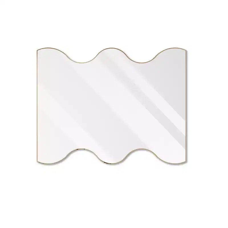 Miroir mural de salle de bain TUYOHW 30x35 pouces, miroir mural rectangulaire moderne avec 2 côtés ondulés pour salle de bain, chambre à coucher