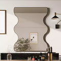 Miroir mural de salle de bain TUYOHW 30x35 pouces, miroir mural rectangulaire moderne avec 2 côtés ondulés pour salle de bain, chambre à coucher