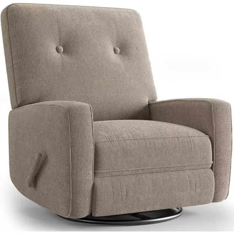 Fauteuil inclinable surdimensionné Acekool avec fonction pivotante et basculante, lin, fauteuil inclinable et coulissant à 360° pour salon, chambre