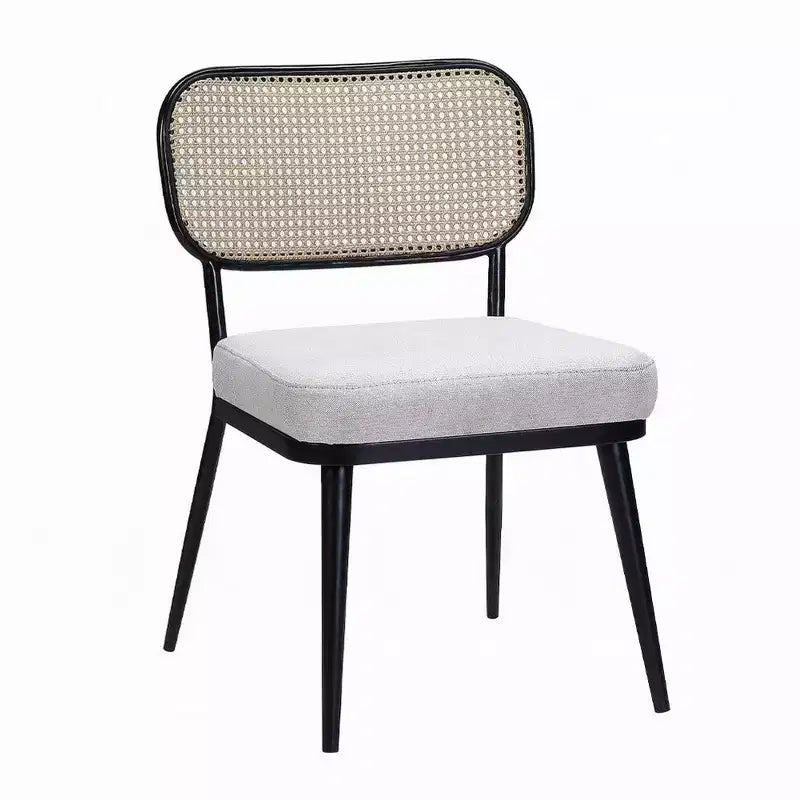 Ensemble de 3 tables d'appoint et de chaises Col, pieds noirs, plateau en verre, siège rembourré - BM337289