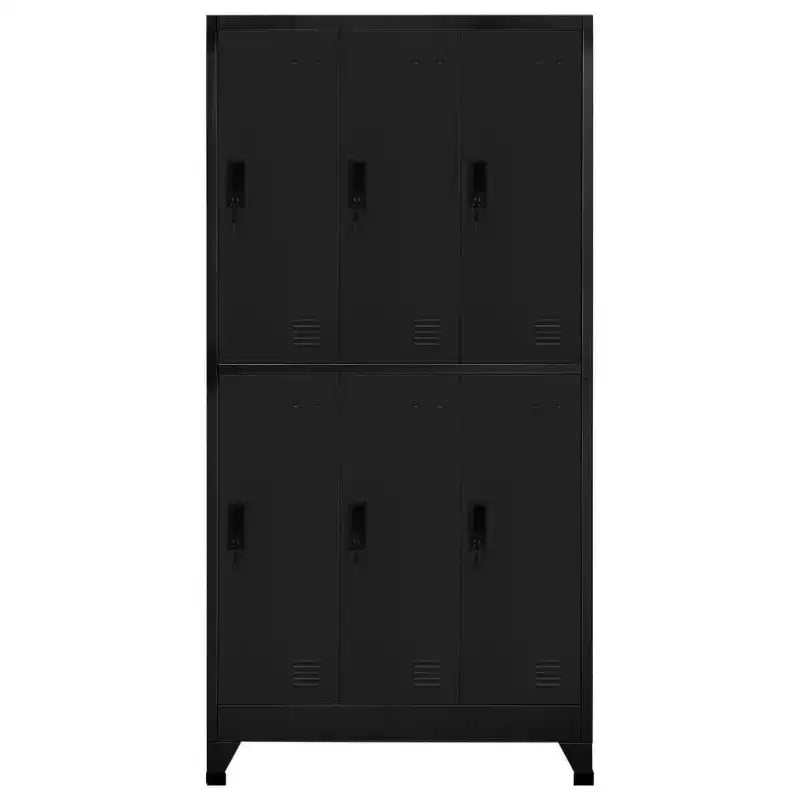 vidaXL Commode noir Acier laminé à froid Meuble de rangement rectangulaire