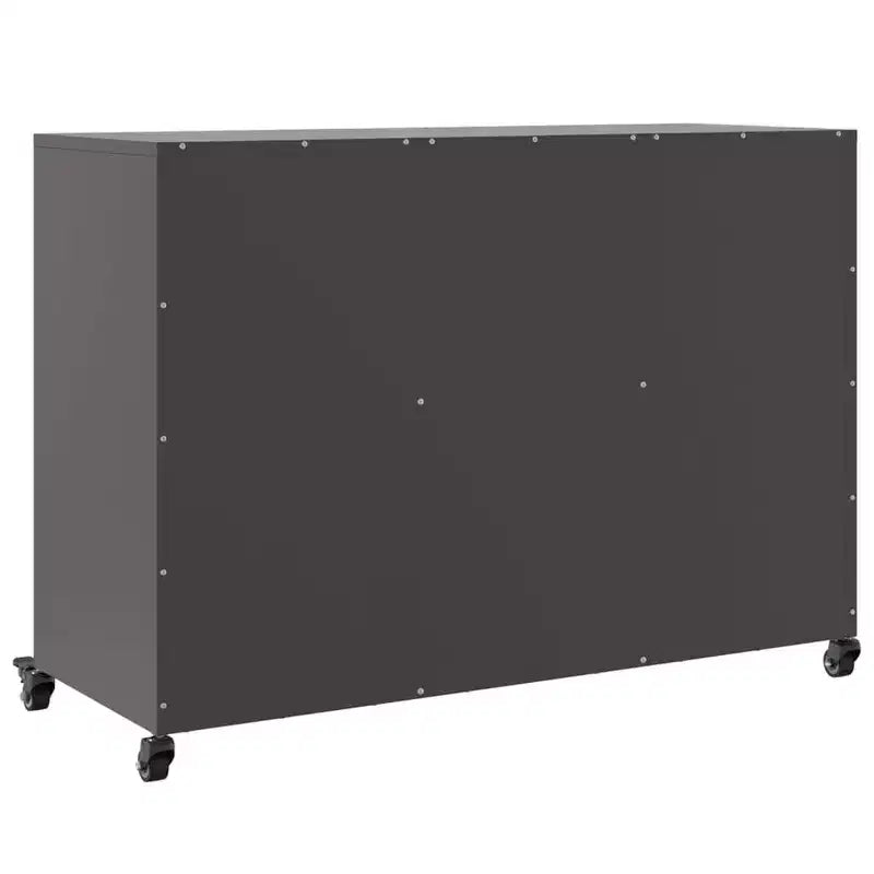 vidaXL Commode noir Acier laminé à froid Meuble de rangement rectangulaire