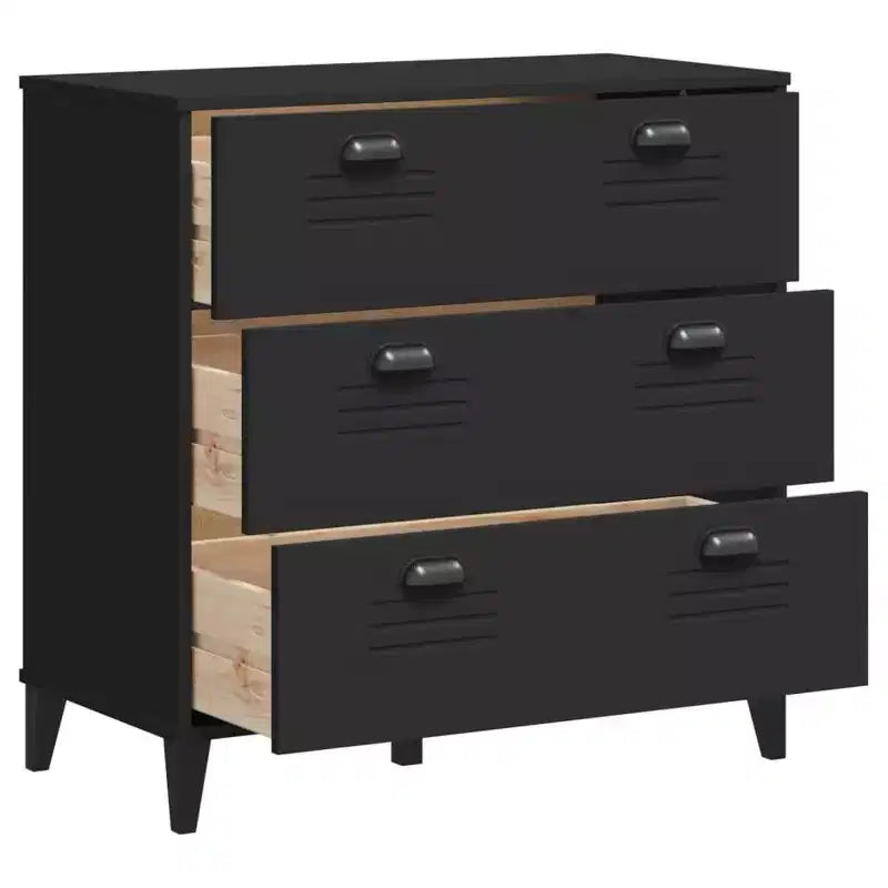 vidaXL Meuble de Rangement à Tiroirs Classeur de Dossiers Meuble de Salon en Bois de Pin Massif