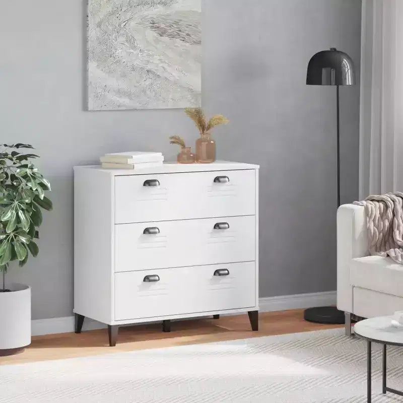 vidaXL Meuble de Rangement à Tiroirs Classeur de Dossiers Meuble de Salon en Bois de Pin Massif