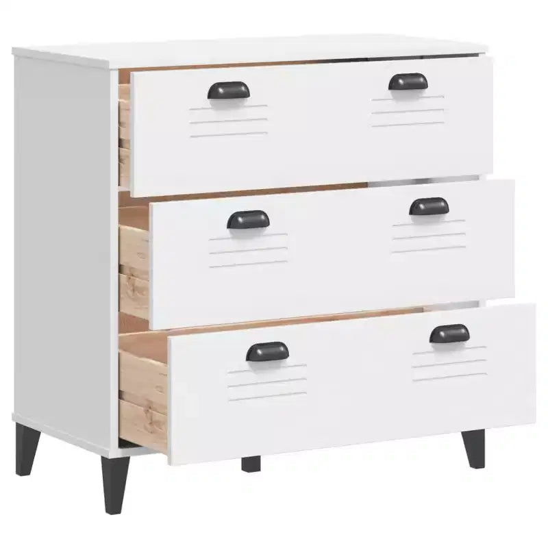vidaXL Meuble de Rangement à Tiroirs Classeur de Dossiers Meuble de Salon en Bois de Pin Massif
