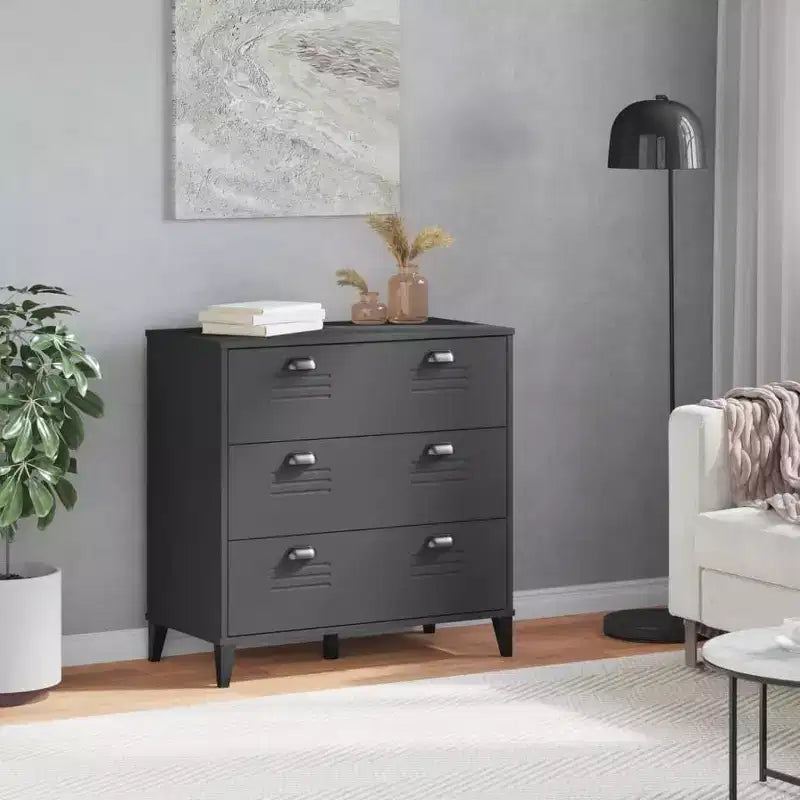 vidaXL Meuble de Rangement à Tiroirs Classeur de Dossiers Meuble de Salon en Bois de Pin Massif