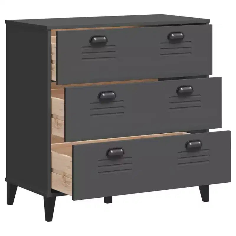 vidaXL Meuble de Rangement à Tiroirs Classeur de Dossiers Meuble de Salon en Bois de Pin Massif