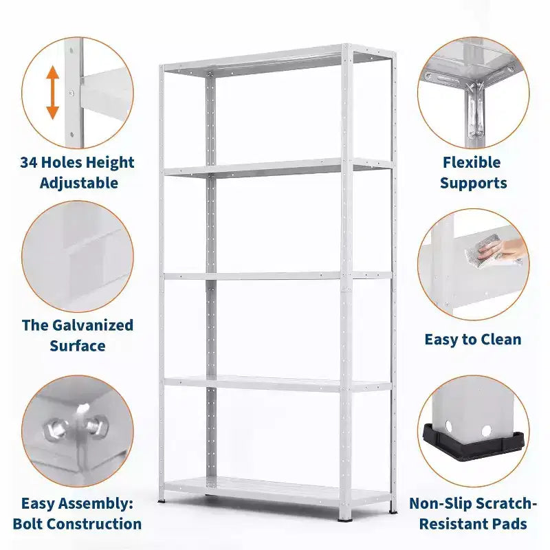 Étagères de rangement réglables COZONY, unité d'organisation en métal pour garage, chambre, salon, bureau, placard
