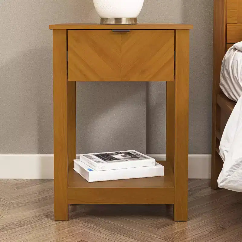 Galano - Ensemble de 2 tables de chevet avec tiroir et étagère ouverte de rangement - 41,9 cm H x 39,1 cm l x 58,9 cm P