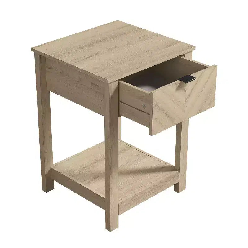 Galano - Ensemble de 2 tables de chevet avec tiroir et étagère ouverte de rangement - 41,9 cm H x 39,1 cm l x 58,9 cm P