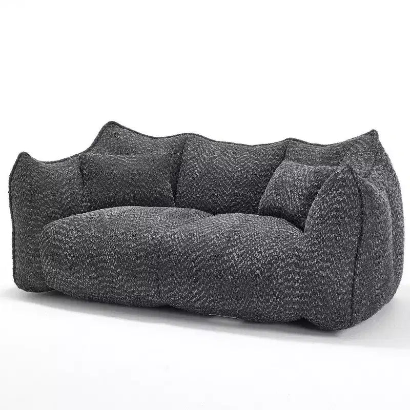 TUYOHW Canapé poire extra long de 185 cm, Transat en chenille 2 places avec âme en mousse haute résilience, Canapé de sol en chenille pour salon