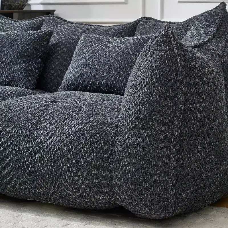 TUYOHW Canapé poire extra long de 185 cm, Transat en chenille 2 places avec âme en mousse haute résilience, Canapé de sol en chenille pour salon