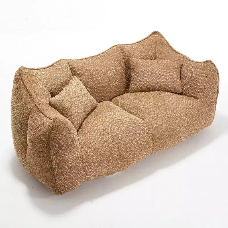 TUYOHW Canapé poire extra long de 185 cm, Transat en chenille 2 places avec âme en mousse haute résilience, Canapé de sol en chenille pour salon