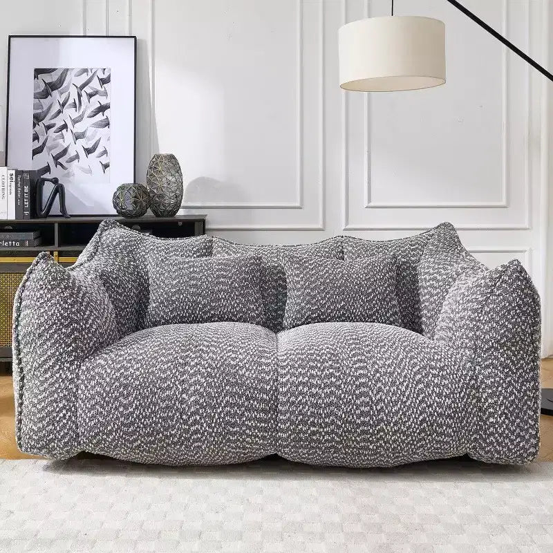 TUYOHW Canapé poire extra long de 185 cm, Transat en chenille 2 places avec âme en mousse haute résilience, Canapé de sol en chenille pour salon