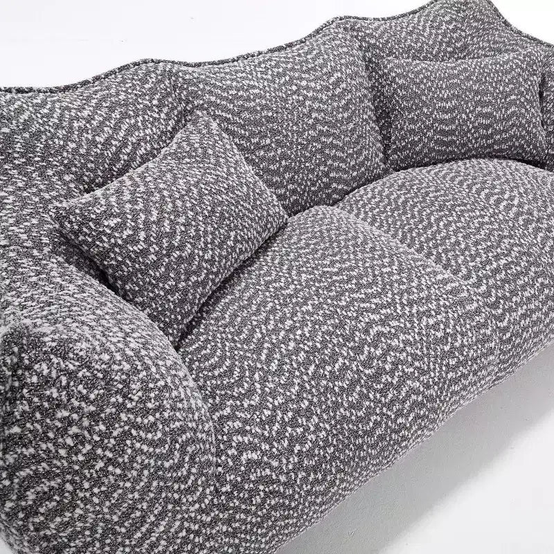 TUYOHW Canapé poire extra long de 185 cm, Transat en chenille 2 places avec âme en mousse haute résilience, Canapé de sol en chenille pour salon